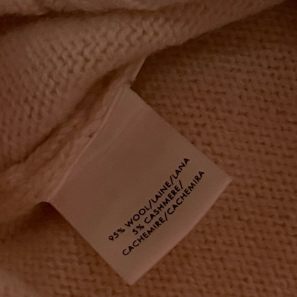 Ann Taylor LOFT Cream Ribbed Turtleneck Sweater Wool Cashmere Blend XL - Picture 5 of 5